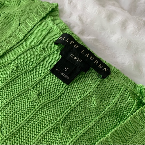 Ralph Lauren 100% Silk Sweater Lime Green - Picture 5 of 9